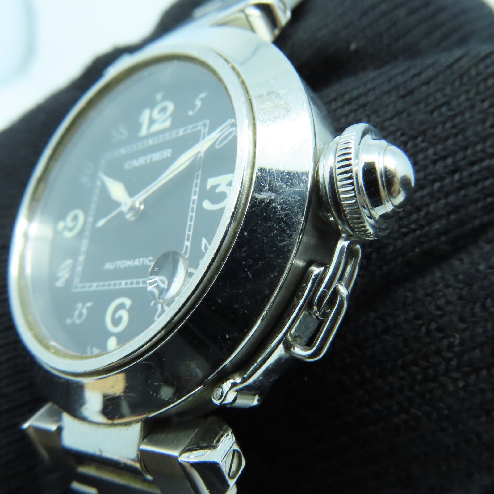 CARTIER Pasha C不鏽鋼手錶自動機芯黑色