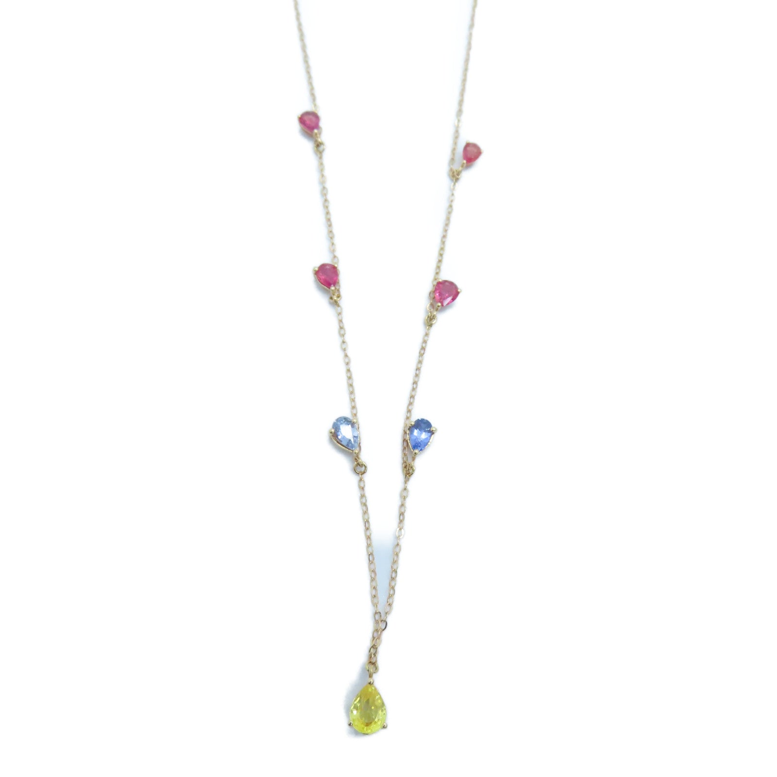 JEWELRY 18K玫瑰金Multi Stone Necklaces多色宝石颈錬金色