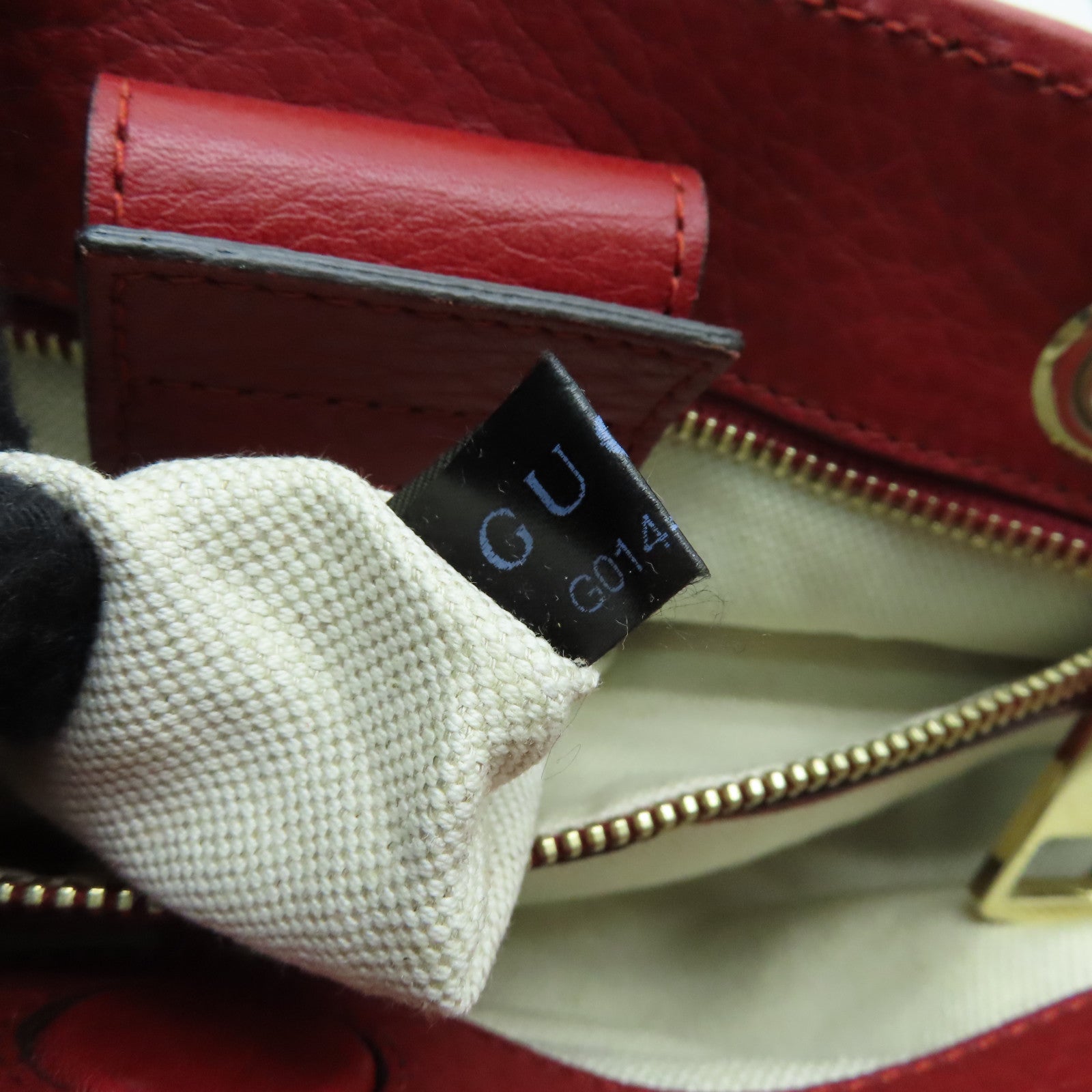 GUCCI 【激減優惠】牛皮皮革2 Way Shoulder Bag銀扣手挽肩背兩用袋紅色