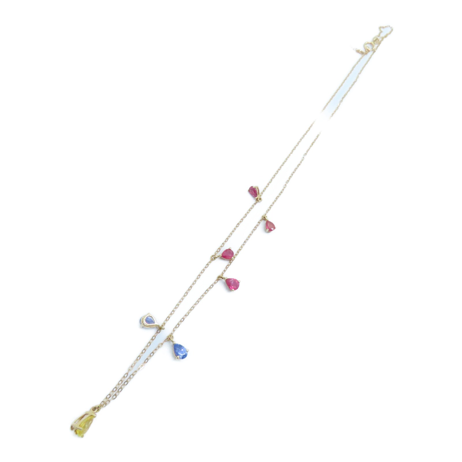 JEWELRY 18K玫瑰金Multi Stone Necklaces多色宝石颈錬金色