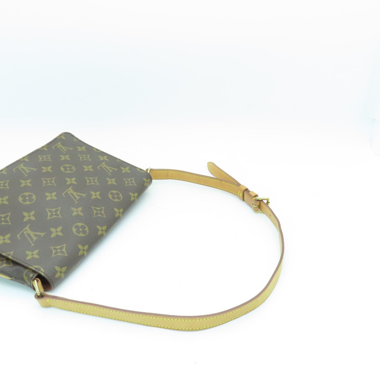 LOUIS VUITTON Monogram Musette Tango金扣肩背袋棕色