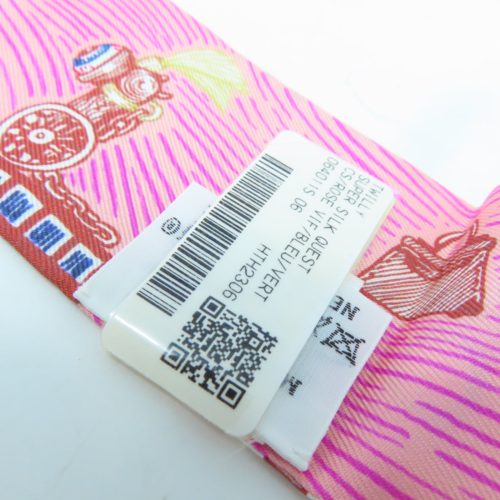 HERMES 絲質Twilly Scarf絲巾粉紅色