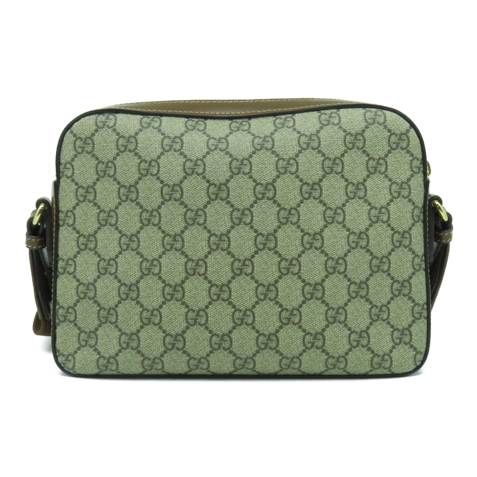 GUCCI 塗層帆布Interlocking G Bag金扣肩背袋啡色