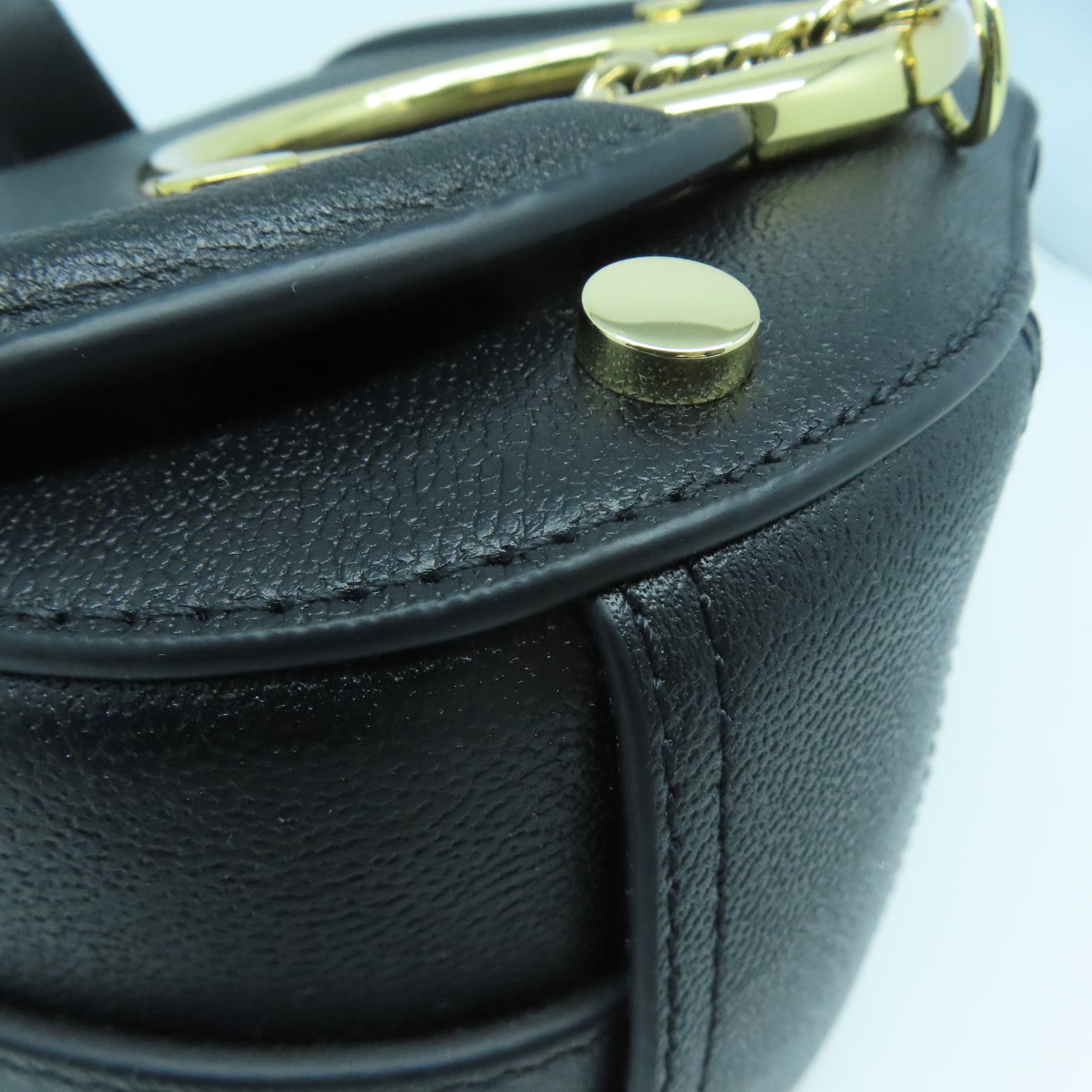 SEE BY CHLOE 牛皮皮革Shoulder Bag金扣肩背袋黑色