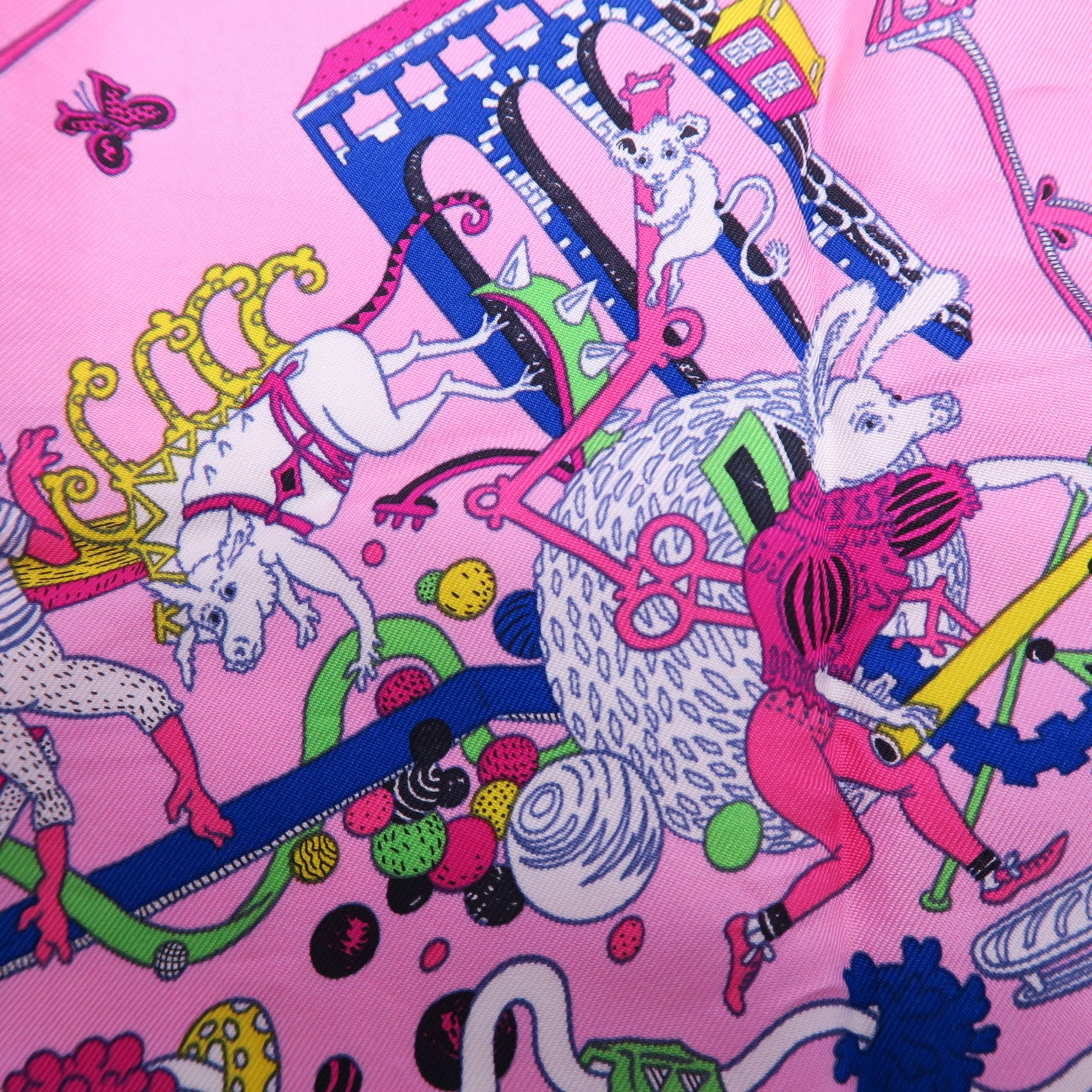 HERMES 【激減優惠】絲質Scarf 90x90絲巾粉紅色