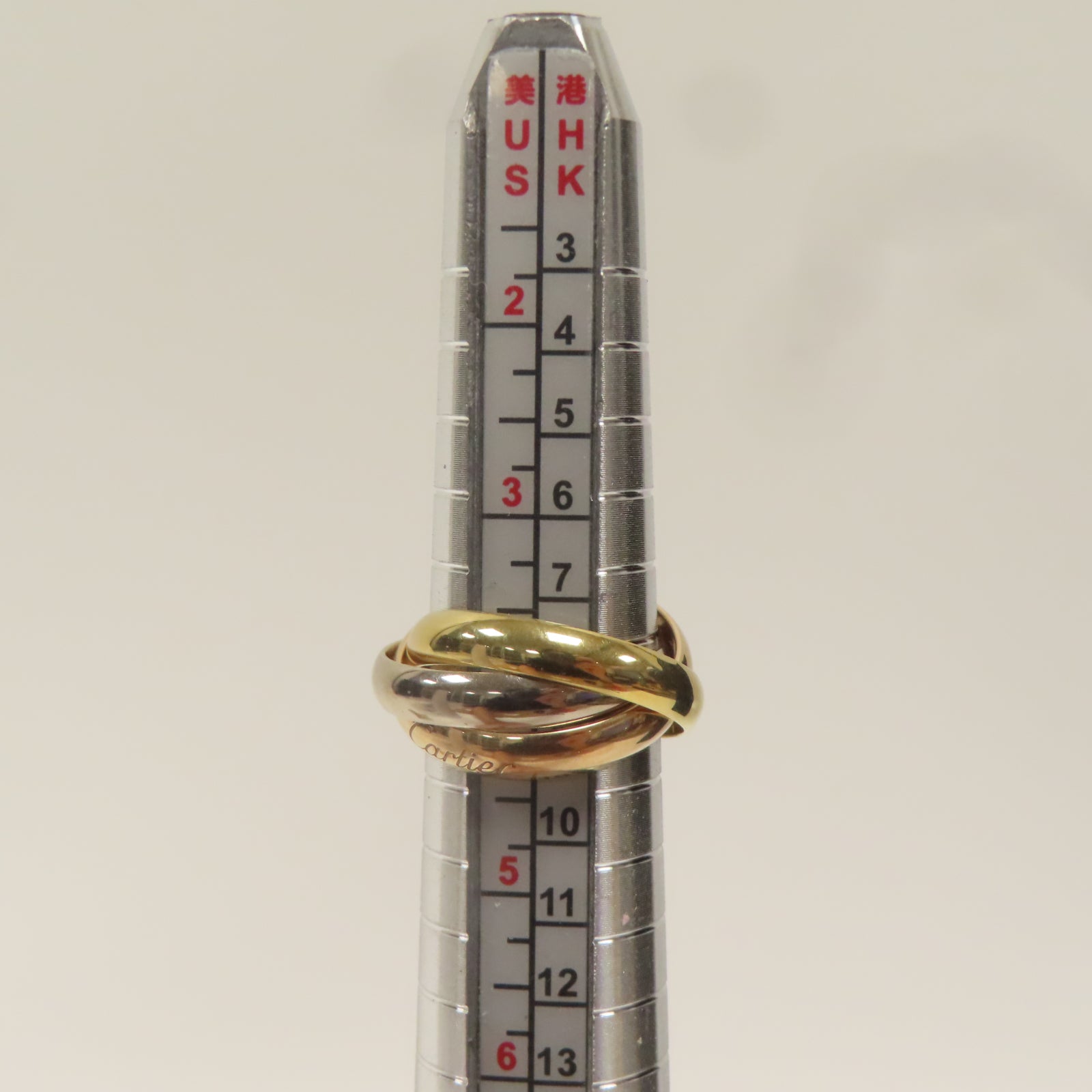 CARTIER 18K白金/玫瑰金/黃金Trinity戒指Cartier#50/US#4