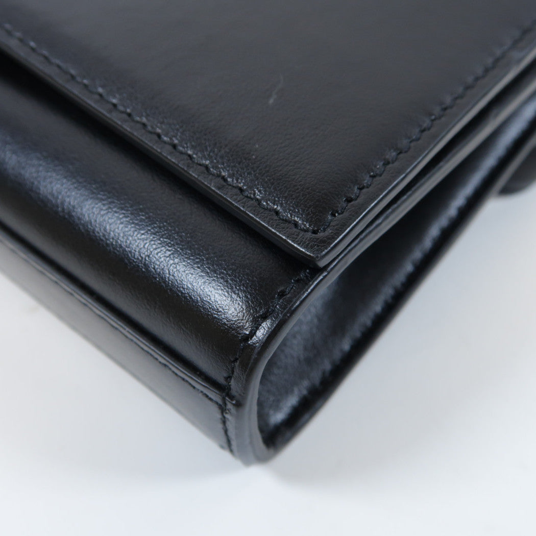 SAINT LAURENT 牛皮皮革Belt Bag金扣腰包黑色