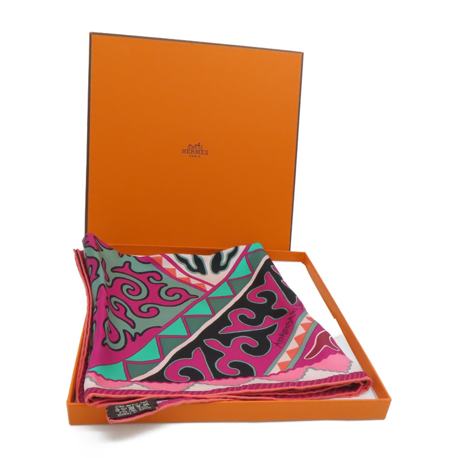 HERMES 絲質Scarf 90絲巾彩色