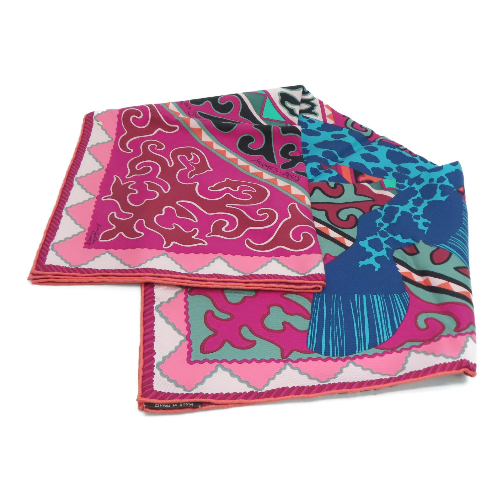 HERMES 絲質Scarf 90絲巾彩色