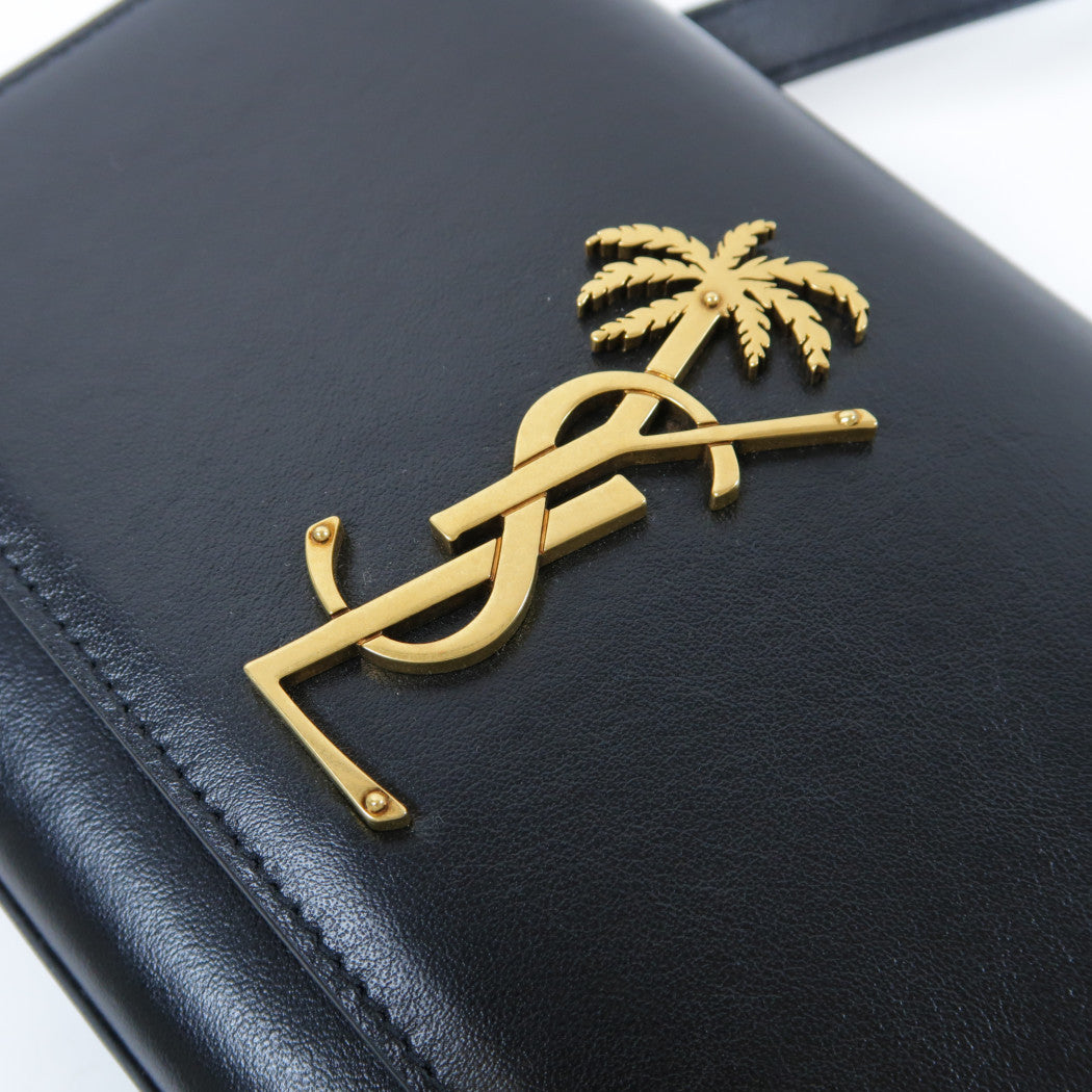 SAINT LAURENT 牛皮皮革Belt Bag金扣腰包黑色