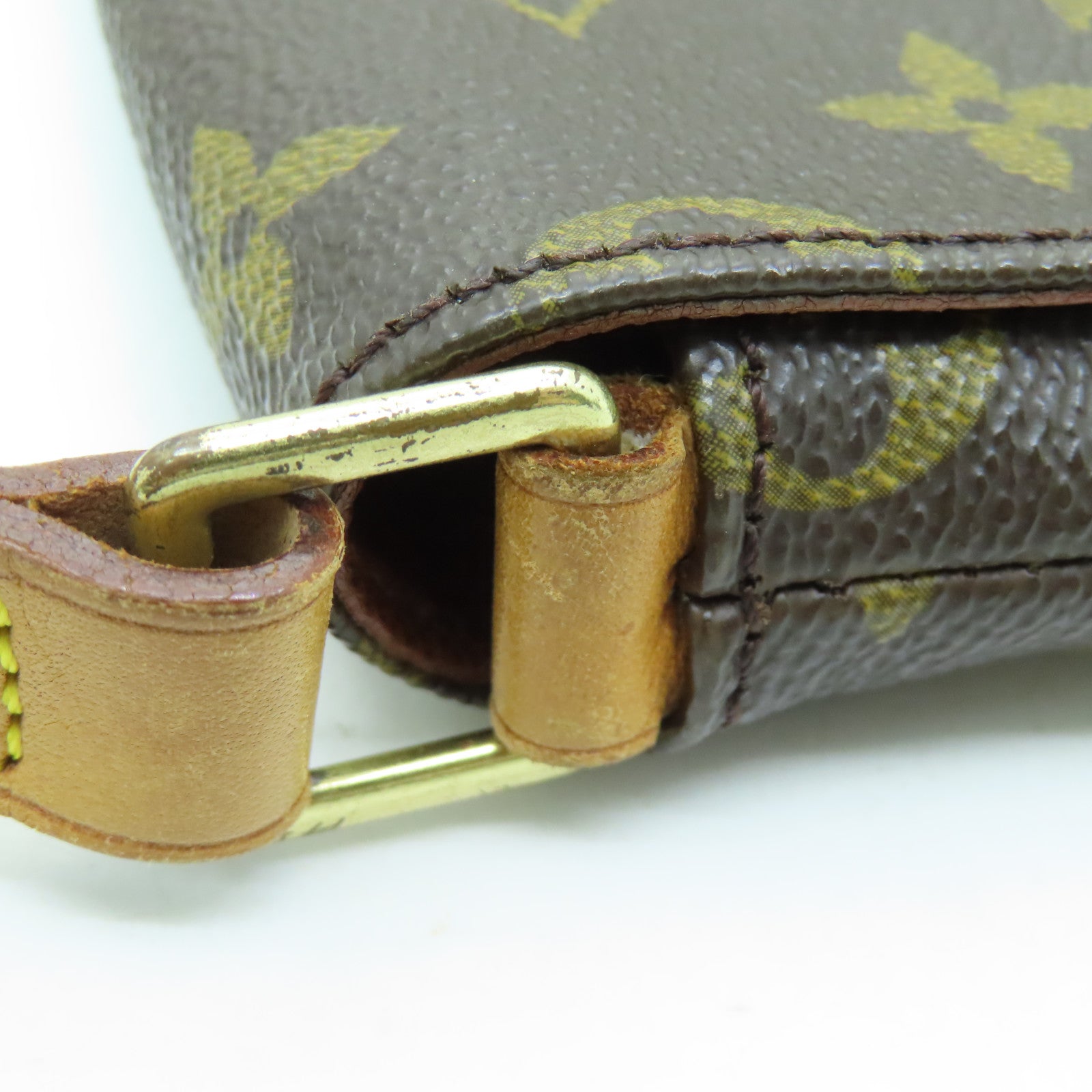 LOUIS VUITTON Monogram Musette Tango金扣肩背袋棕色