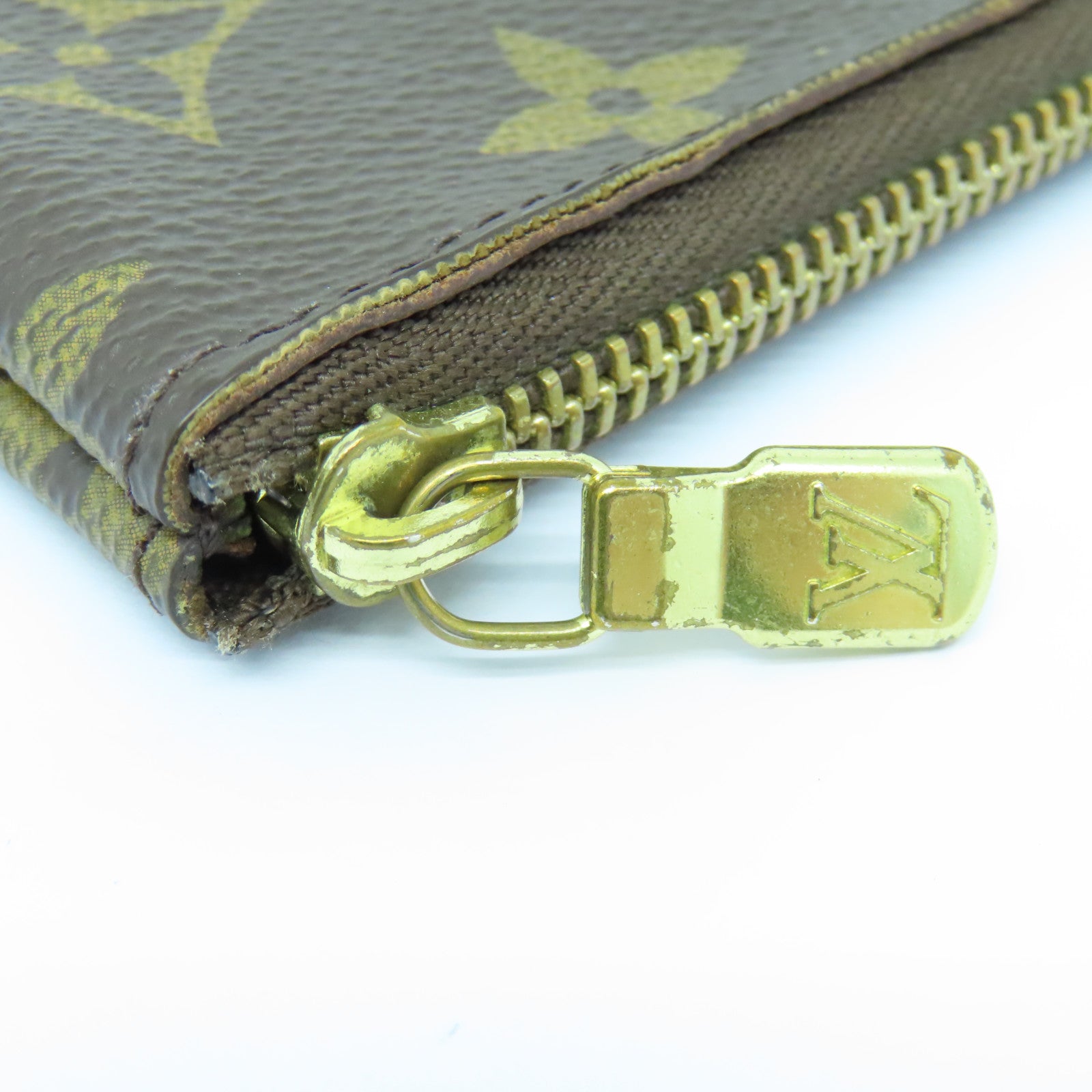 LOUIS VUITTON Monogram Coin Case金扣零钱包啡色