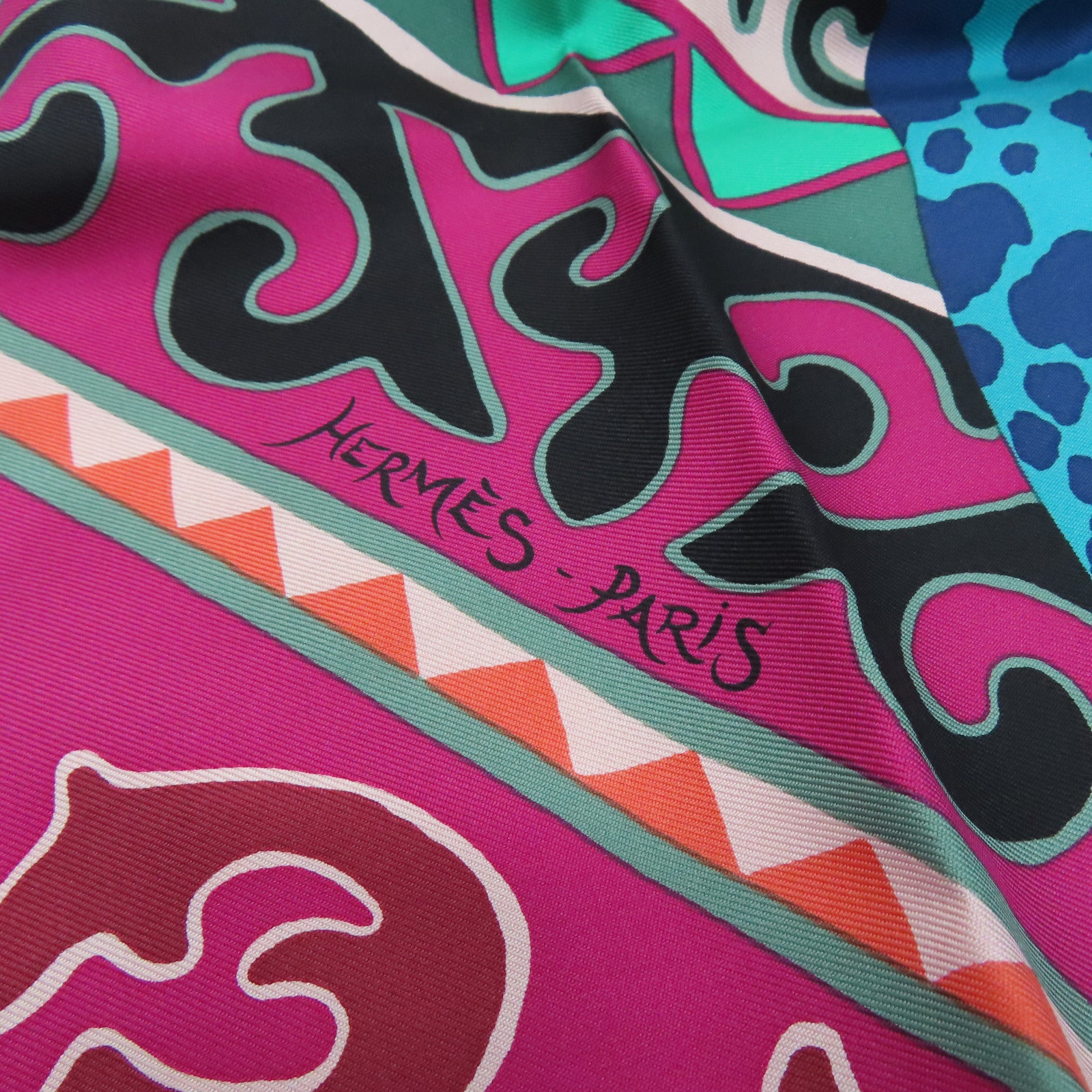 HERMES 絲質Scarf 90絲巾彩色