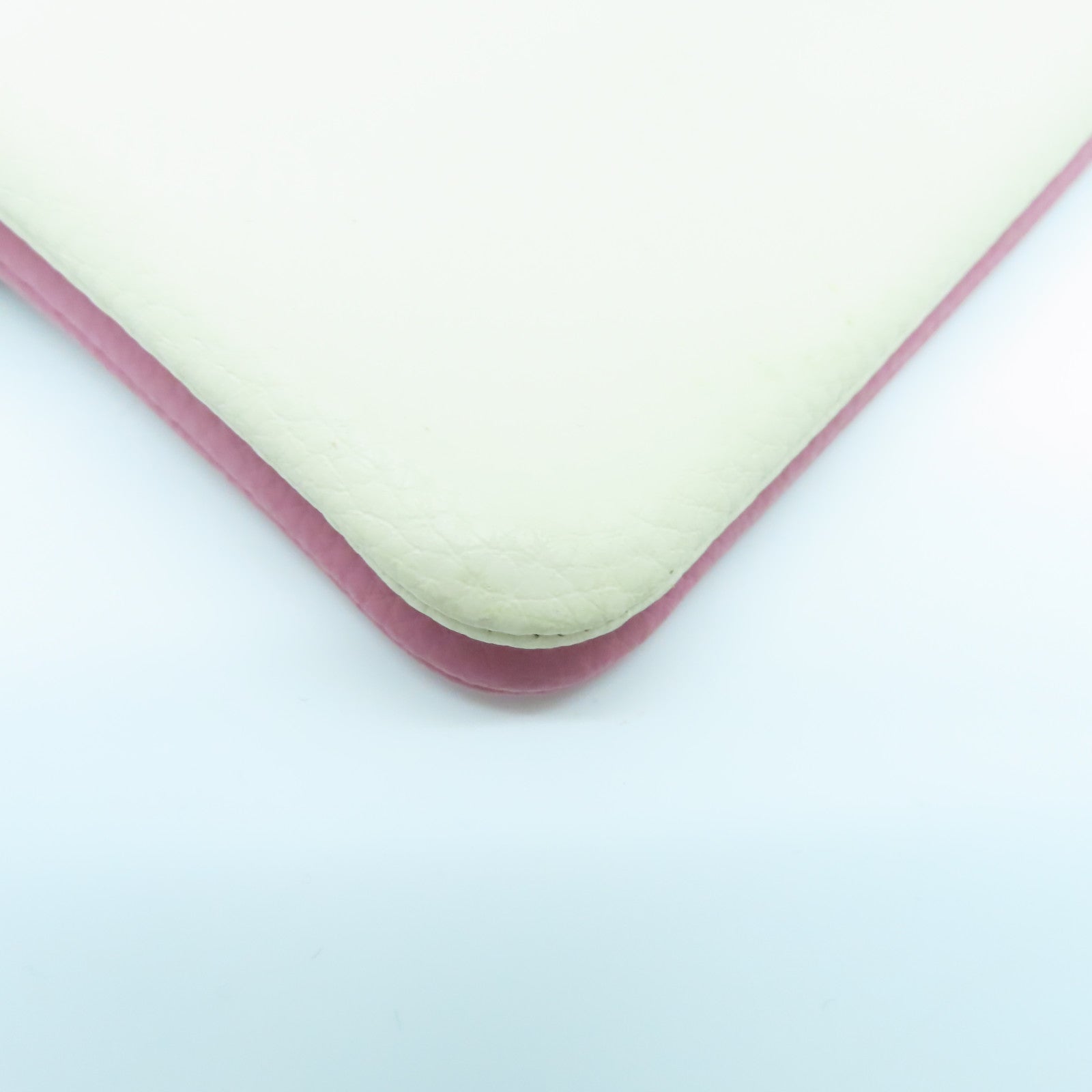 COACH Leather Pouch Silver Buckle Clutch White/Pink