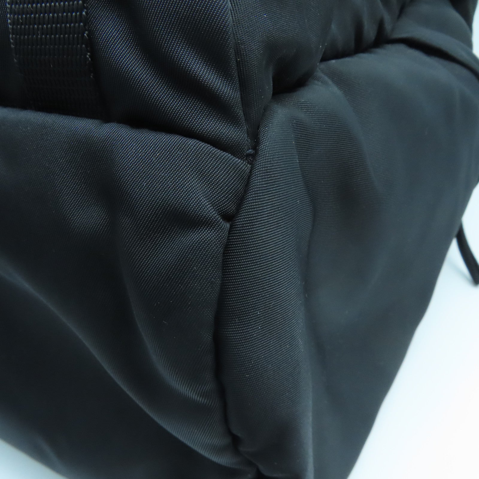 PRADA Nylon Backpack Silver Buckle Backpack Black