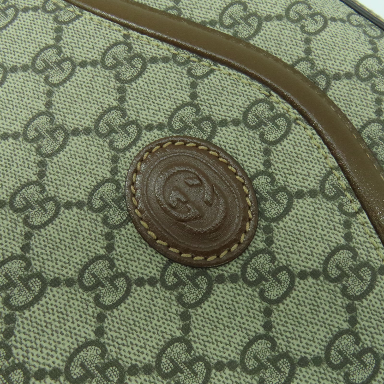 GUCCI 塗層帆布Interlocking G Bag金扣肩背袋啡色