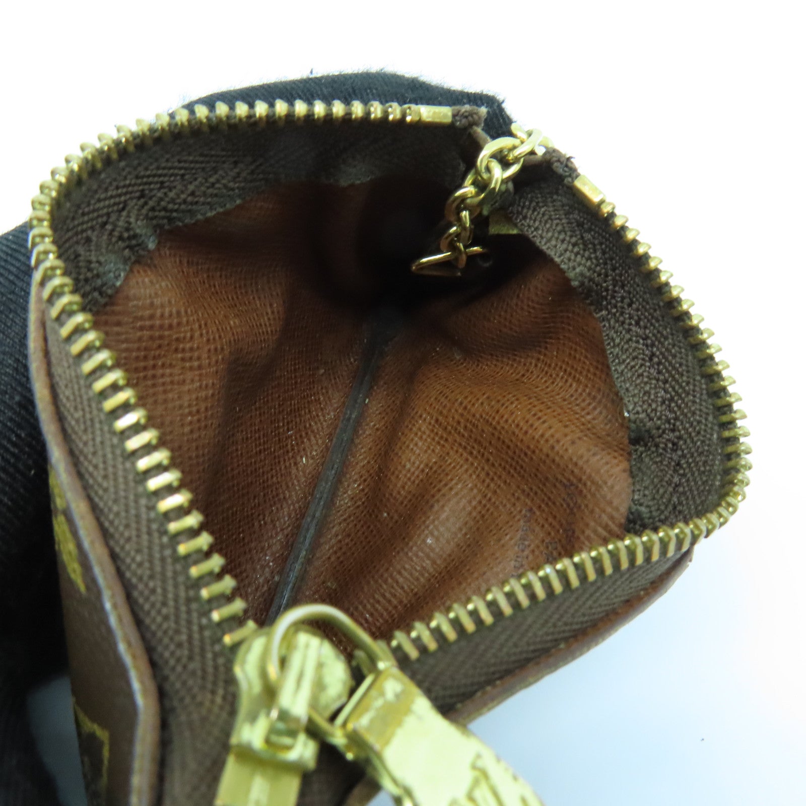 LOUIS VUITTON Monogram Coin Case金扣零钱包啡色