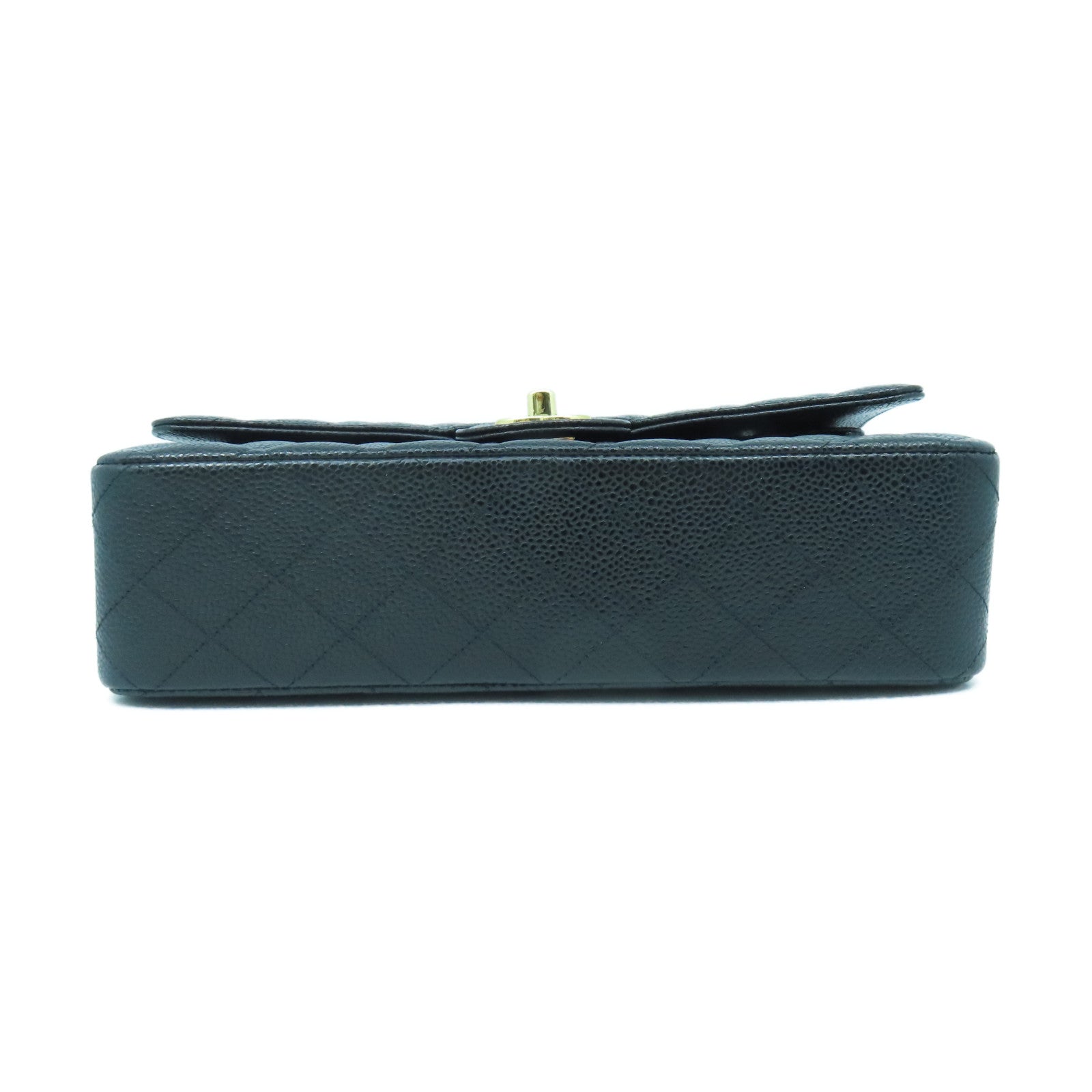 CHANEL 菱格Caviar皮革Classic 25金扣鏈帶肩背袋黑色