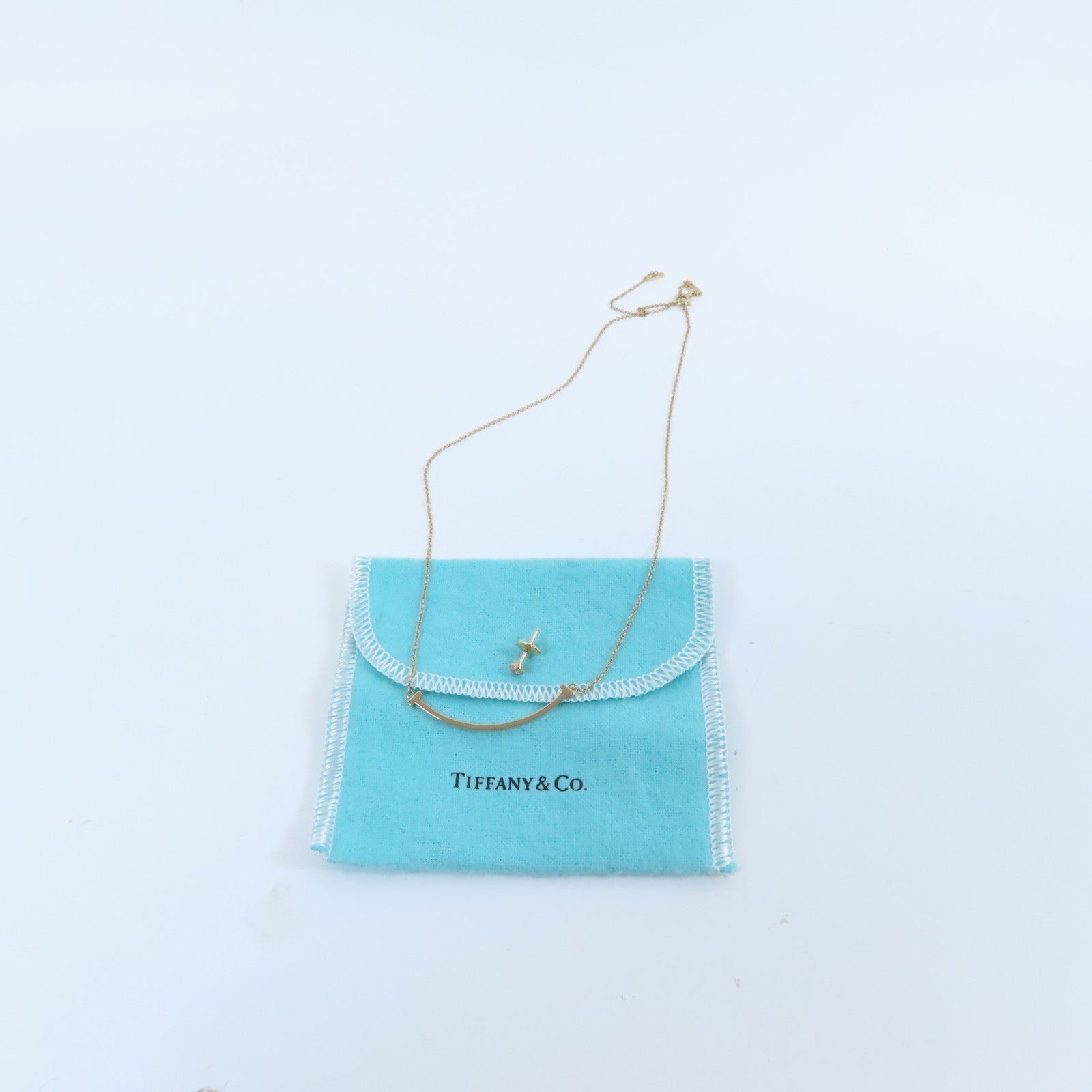 TIFFANY＆CO 18K玫瑰金T Smile Necklace項鍊