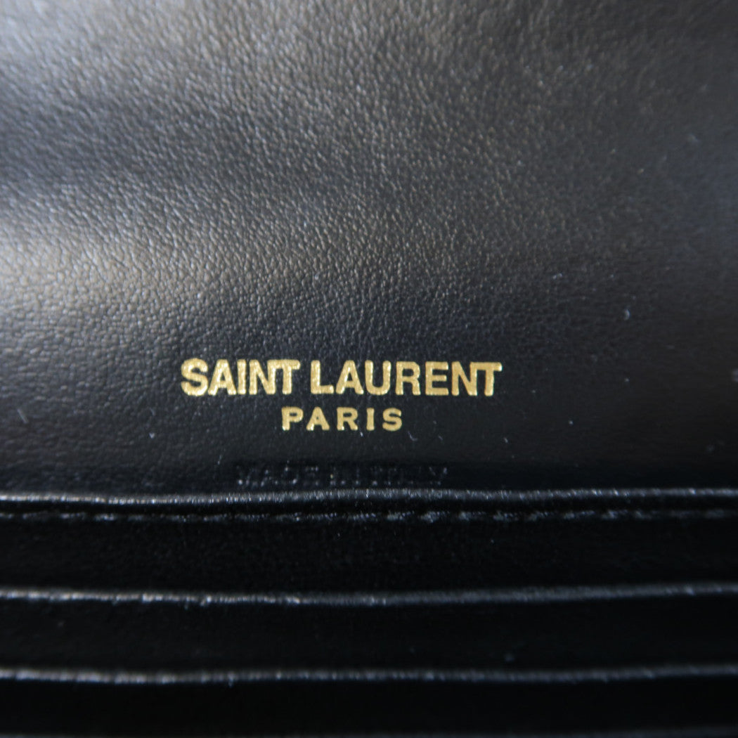 SAINT LAURENT 牛皮皮革Belt Bag金扣腰包黑色