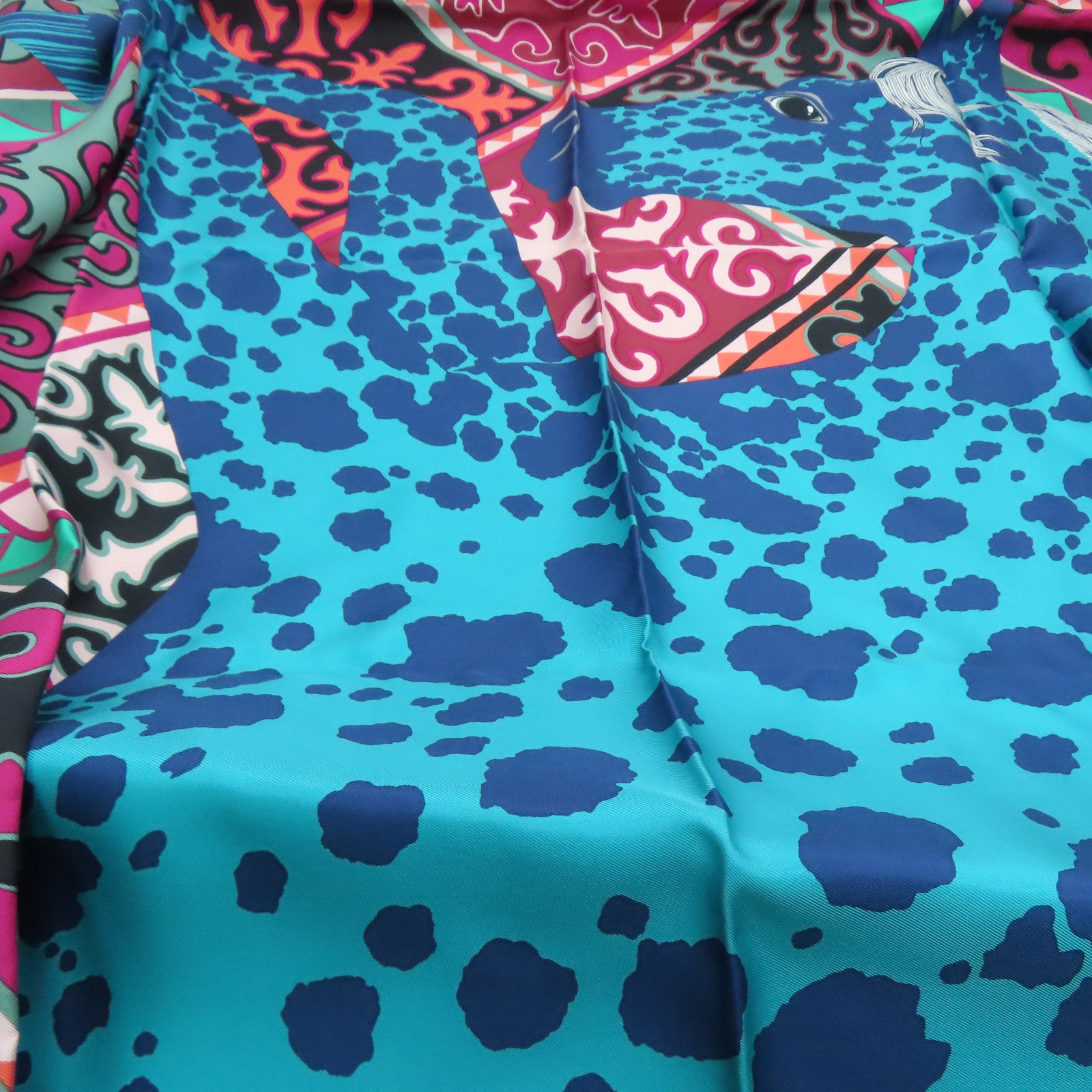 HERMES 絲質Scarf 90絲巾彩色