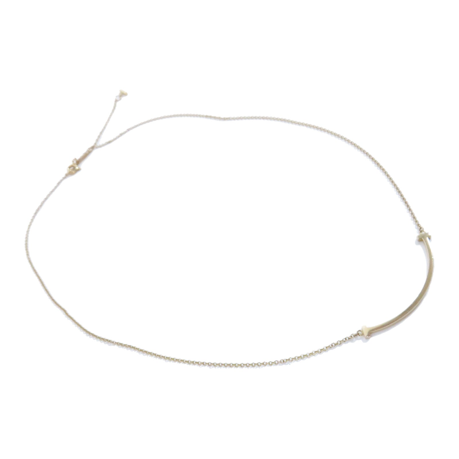 TIFFANY＆CO 18K玫瑰金T Smile Necklace項鍊
