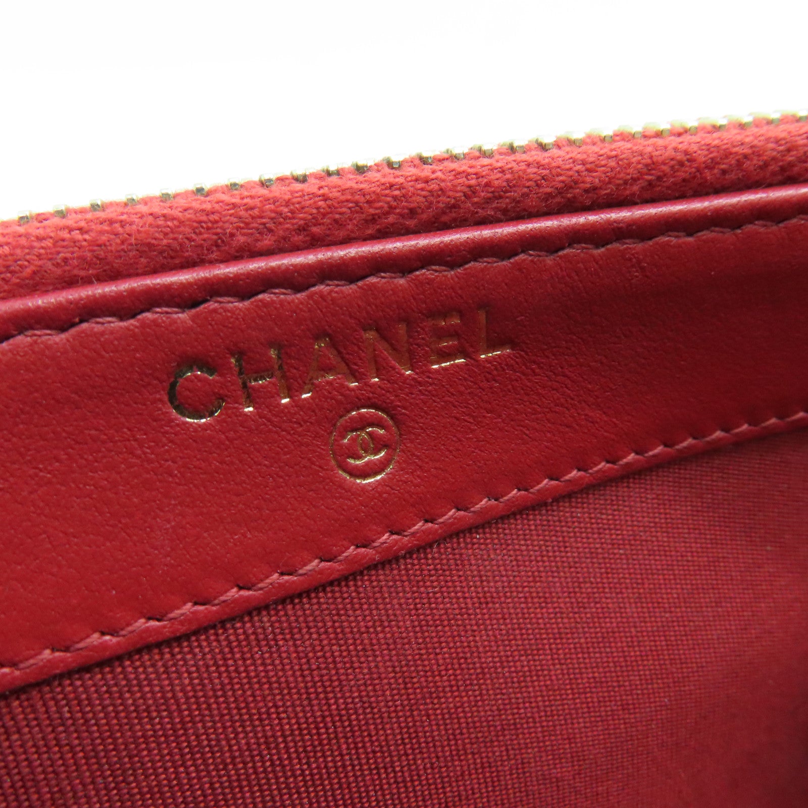 CHANEL 菱格Caviar皮革Shoulder Bag金扣肩背袋紅色