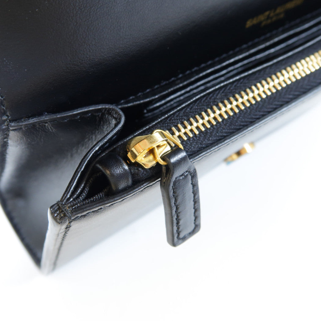 SAINT LAURENT 牛皮皮革Belt Bag金扣腰包黑色