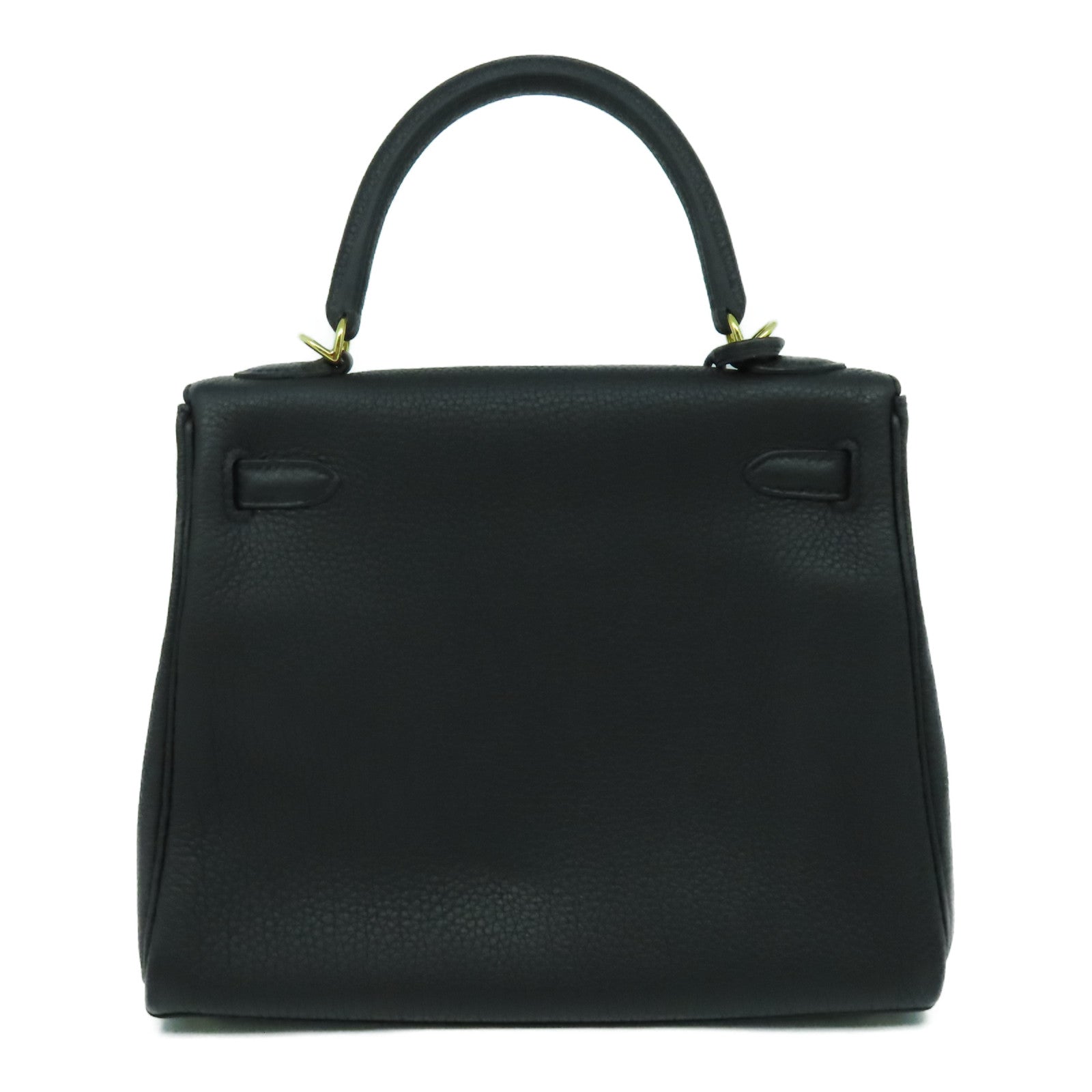 HERMES Togo皮革Kelly 25金扣手挽肩背兩用袋Noir黑色