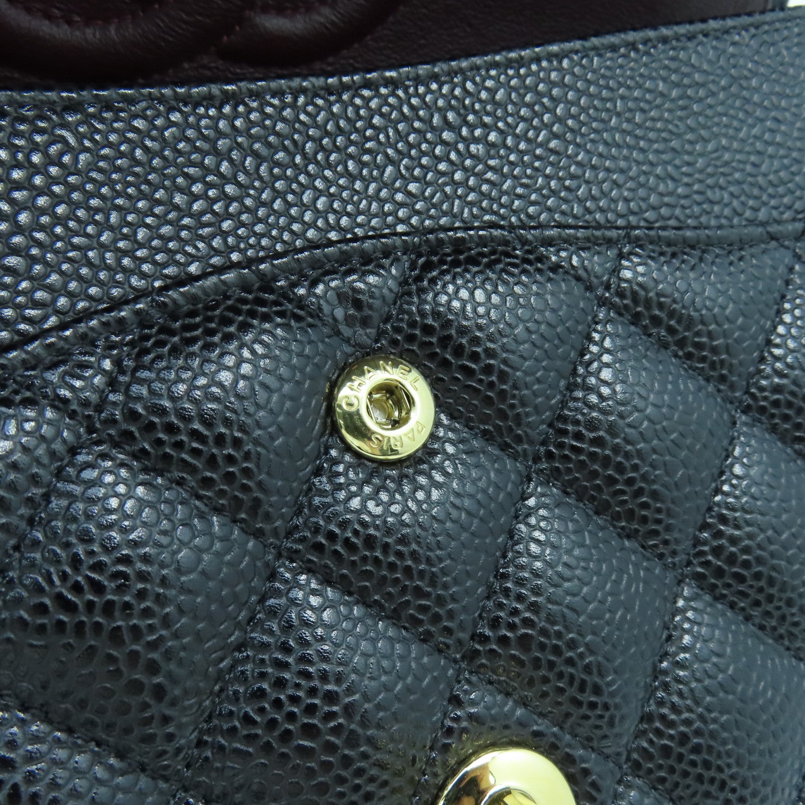 CHANEL 菱格Caviar皮革Classic 25金扣鏈帶肩背袋黑色