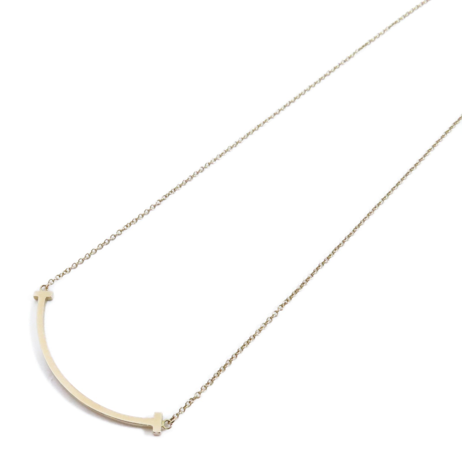 TIFFANY＆CO 18K玫瑰金T Smile Necklace項鍊