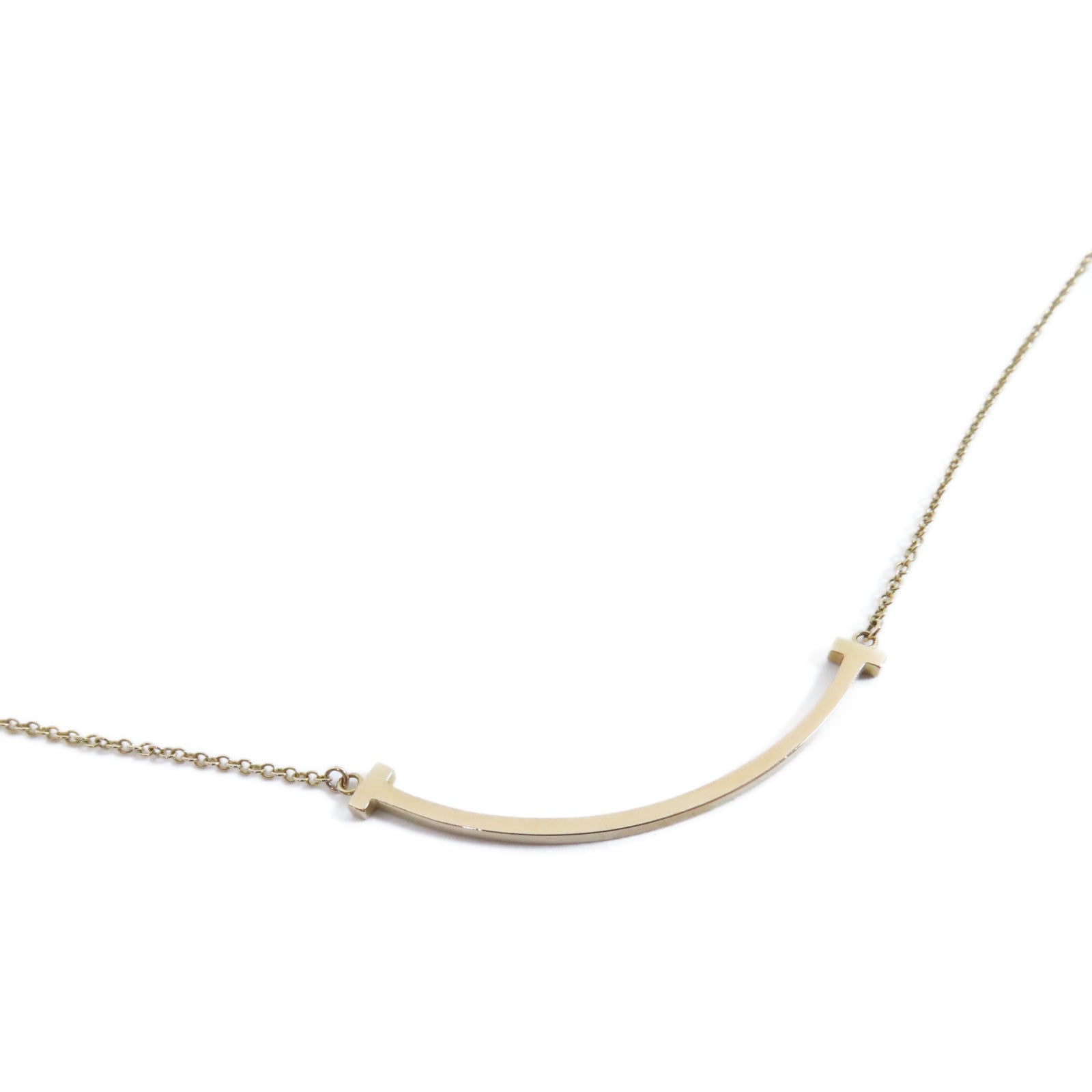 TIFFANY＆CO 18K玫瑰金T Smile Necklace項鍊