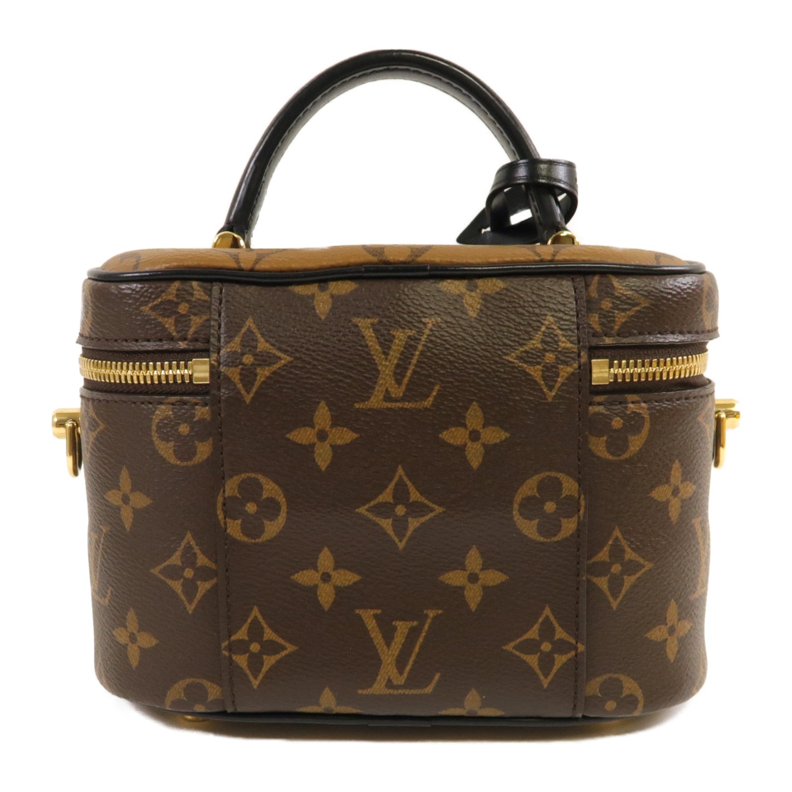 LOUIS VUITTON Monogram Vanity PM金扣手挽肩背兩用袋啡色