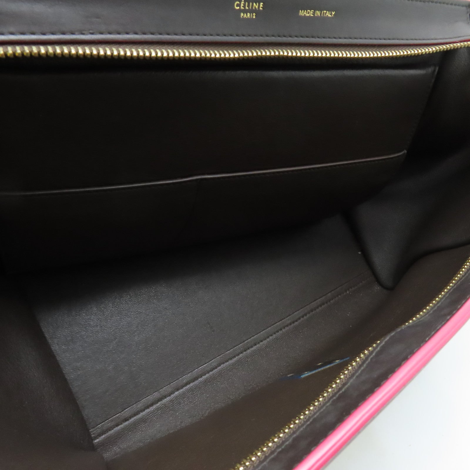 CELINE 牛皮皮革Trapeze金扣肩背袋啡色