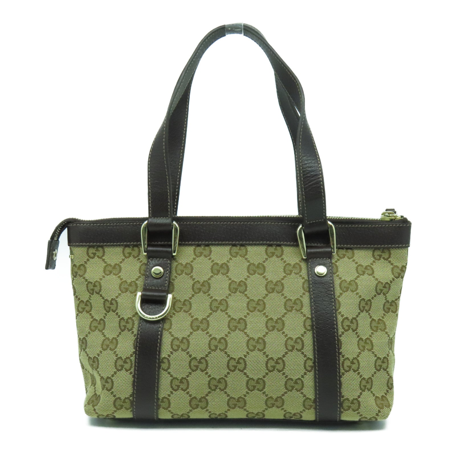 GUCCI 帆布Hand Bag金扣手挽袋啡色