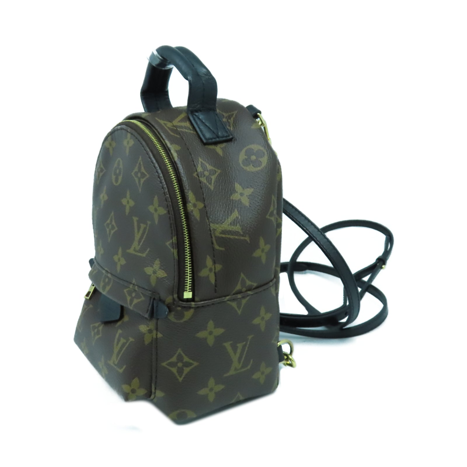 LOUIS VUITTON Monogram Palm Spring Mini金扣背包啡色