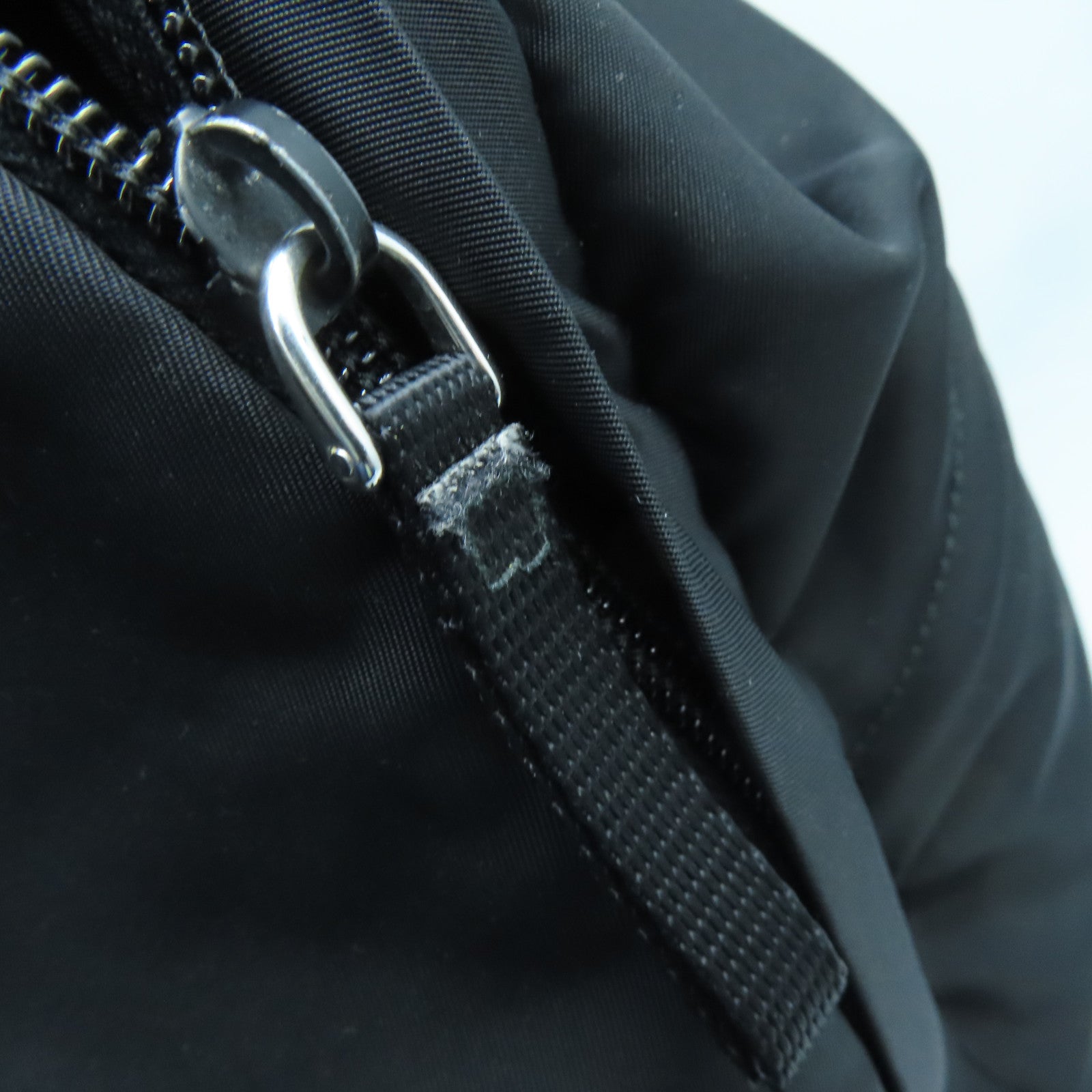 PRADA Nylon Backpack Silver Buckle Backpack Black