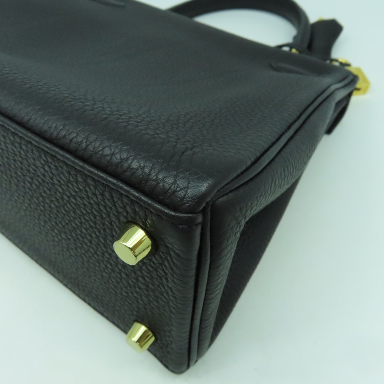 HERMES Togo皮革Kelly 25金扣手挽肩背兩用袋Noir黑色