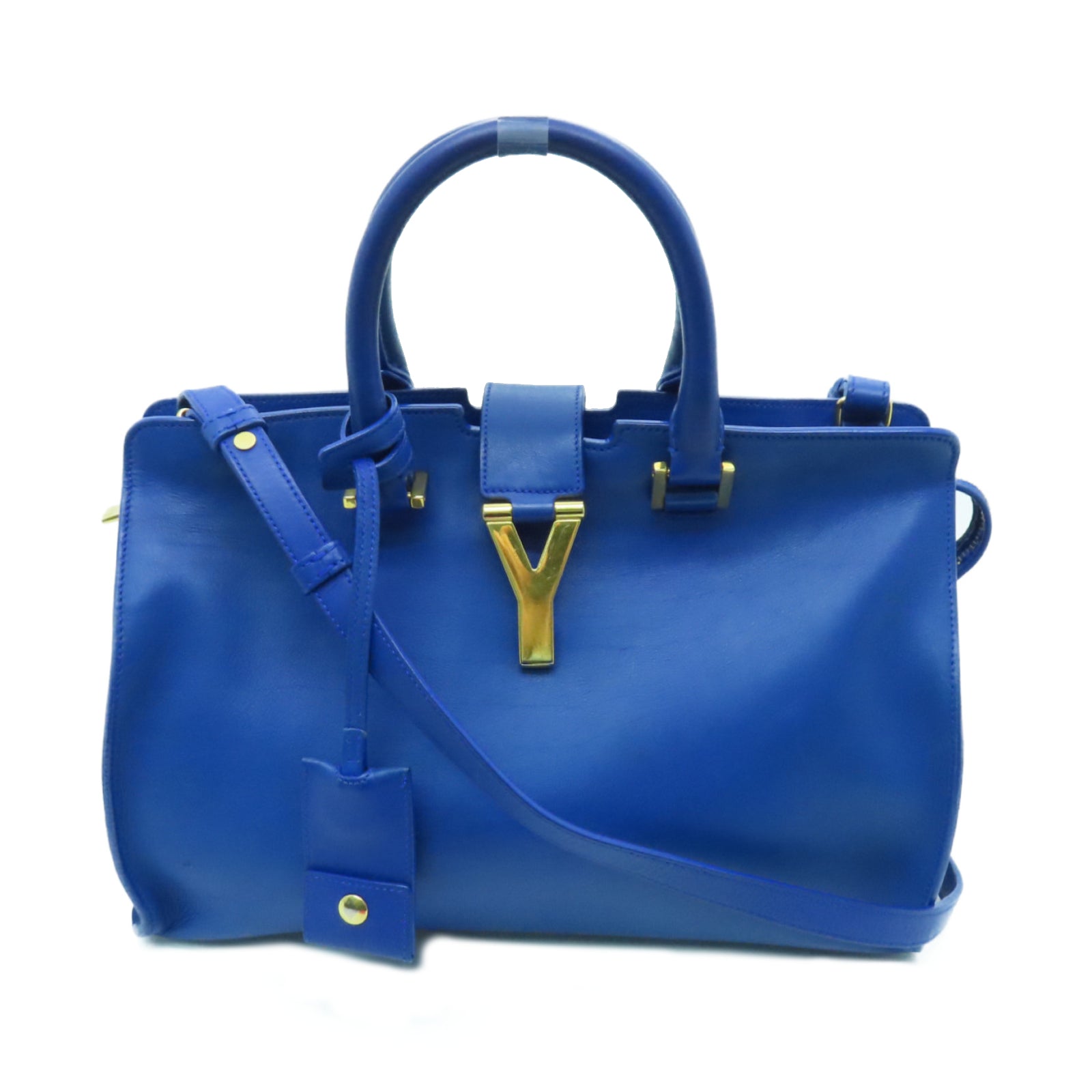 SAINT LAURENT 【激減優惠】牛皮皮革2 Way Shoulder Bag金扣手挽肩背兩用袋藍色