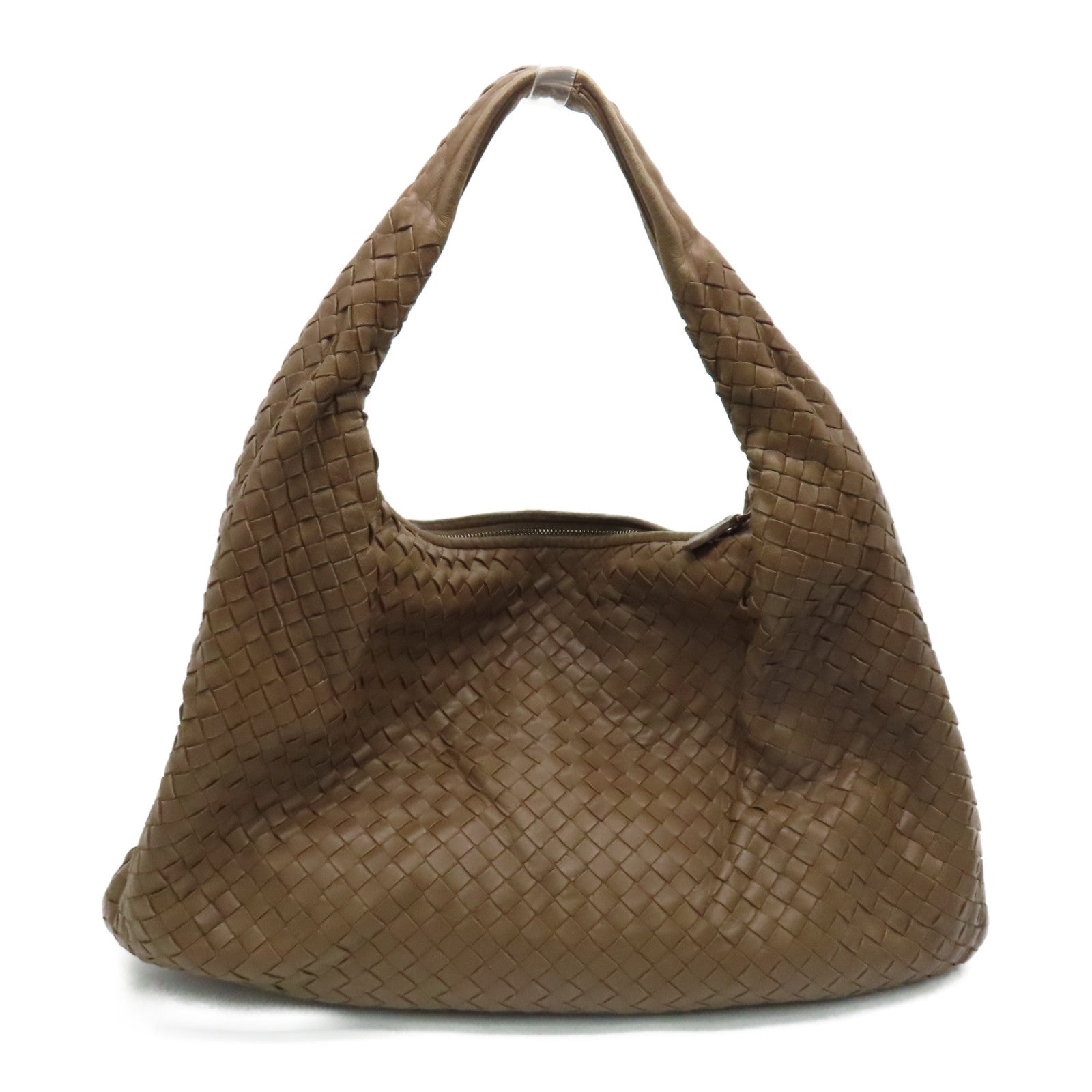BOTTEGA VENETA 羊皮皮革Shoulder Bag銀扣肩背袋淺啡色