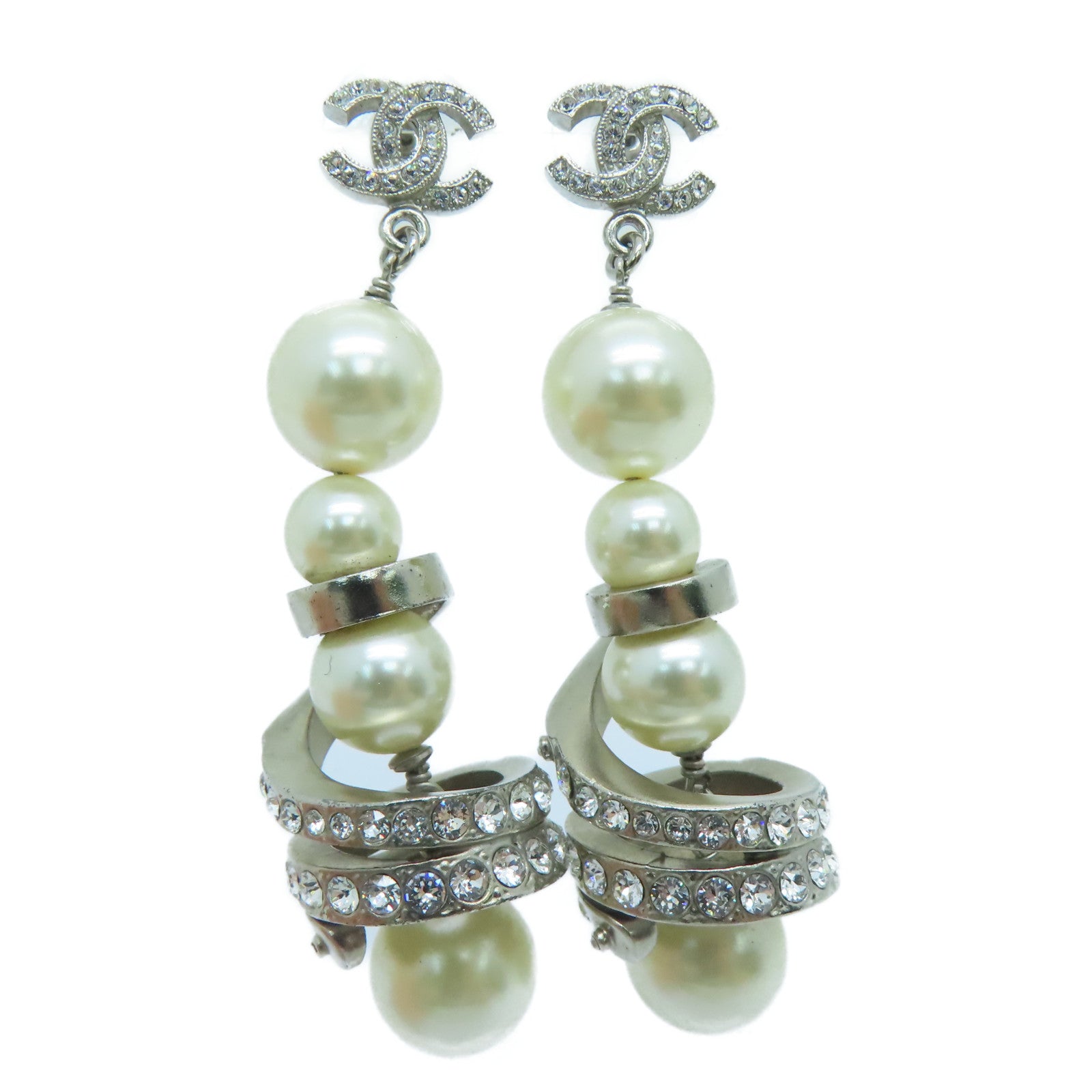 CHANEL PVC Earring耳环白色金色
