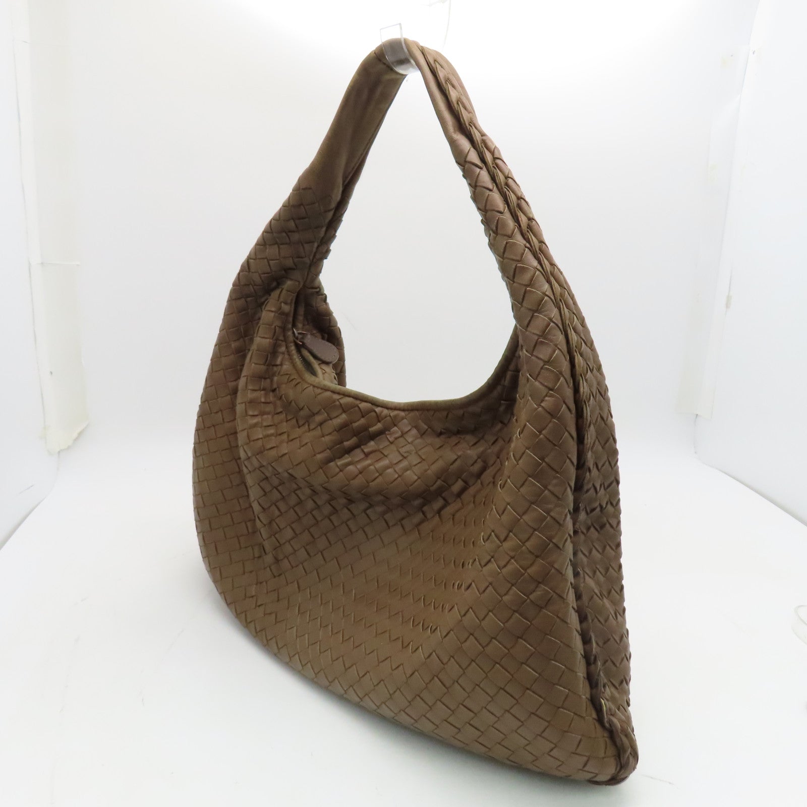 BOTTEGA VENETA 羊皮皮革Shoulder Bag銀扣肩背袋淺啡色