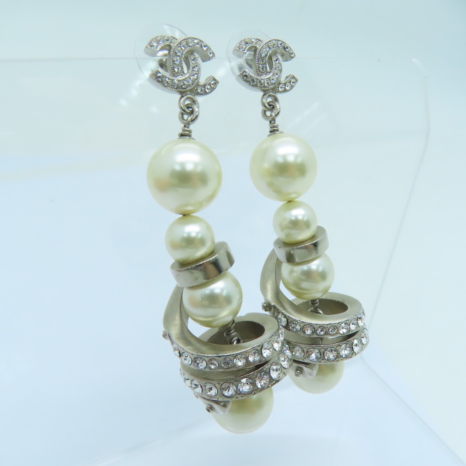 CHANEL PVC Earring耳环白色金色