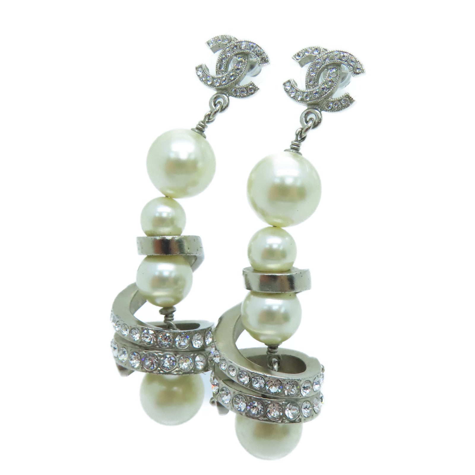 CHANEL PVC Earring耳环白色金色
