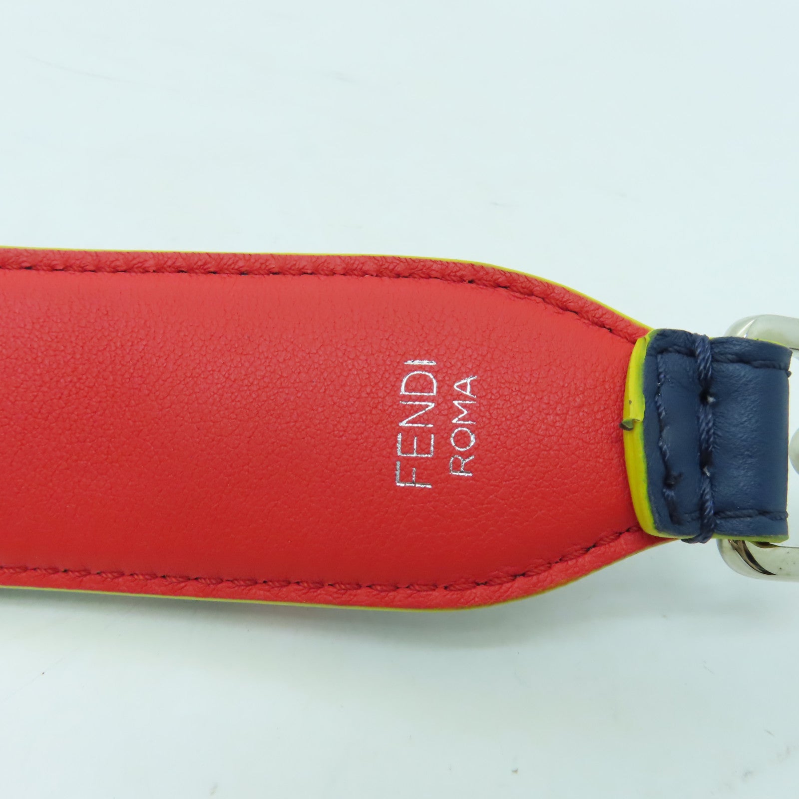 FENDI 【激減優惠】牛皮皮革Shoulder Strap銀扣肩背帶深藍色