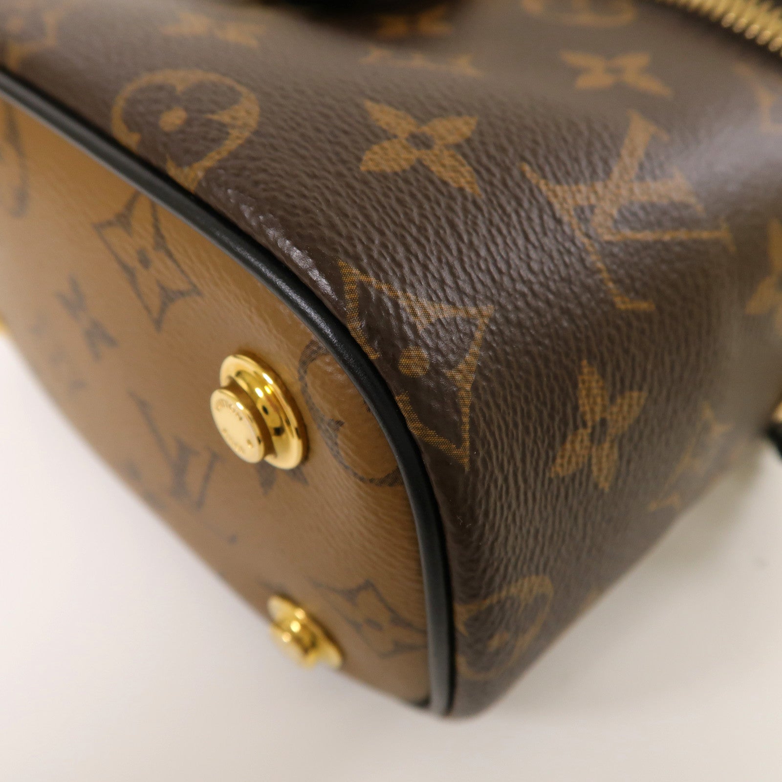 LOUIS VUITTON Monogram Vanity PM金扣手挽肩背兩用袋啡色