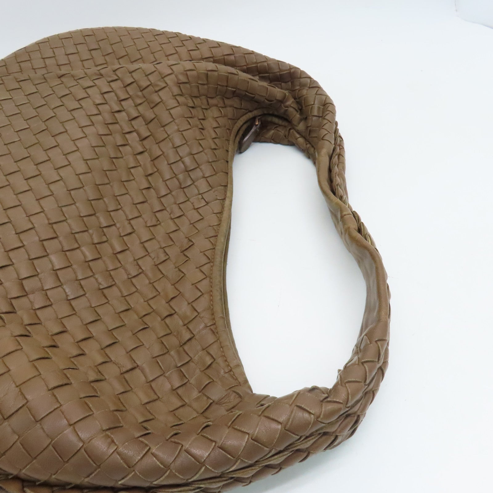 BOTTEGA VENETA 羊皮皮革Shoulder Bag銀扣肩背袋淺啡色