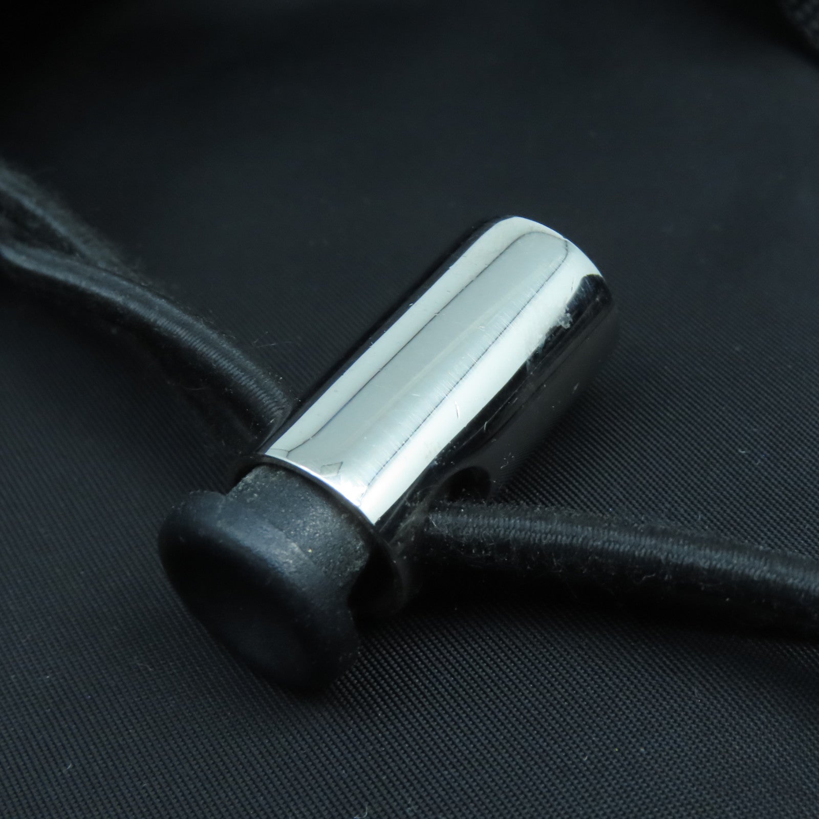 PRADA Nylon Backpack Silver Buckle Backpack Black