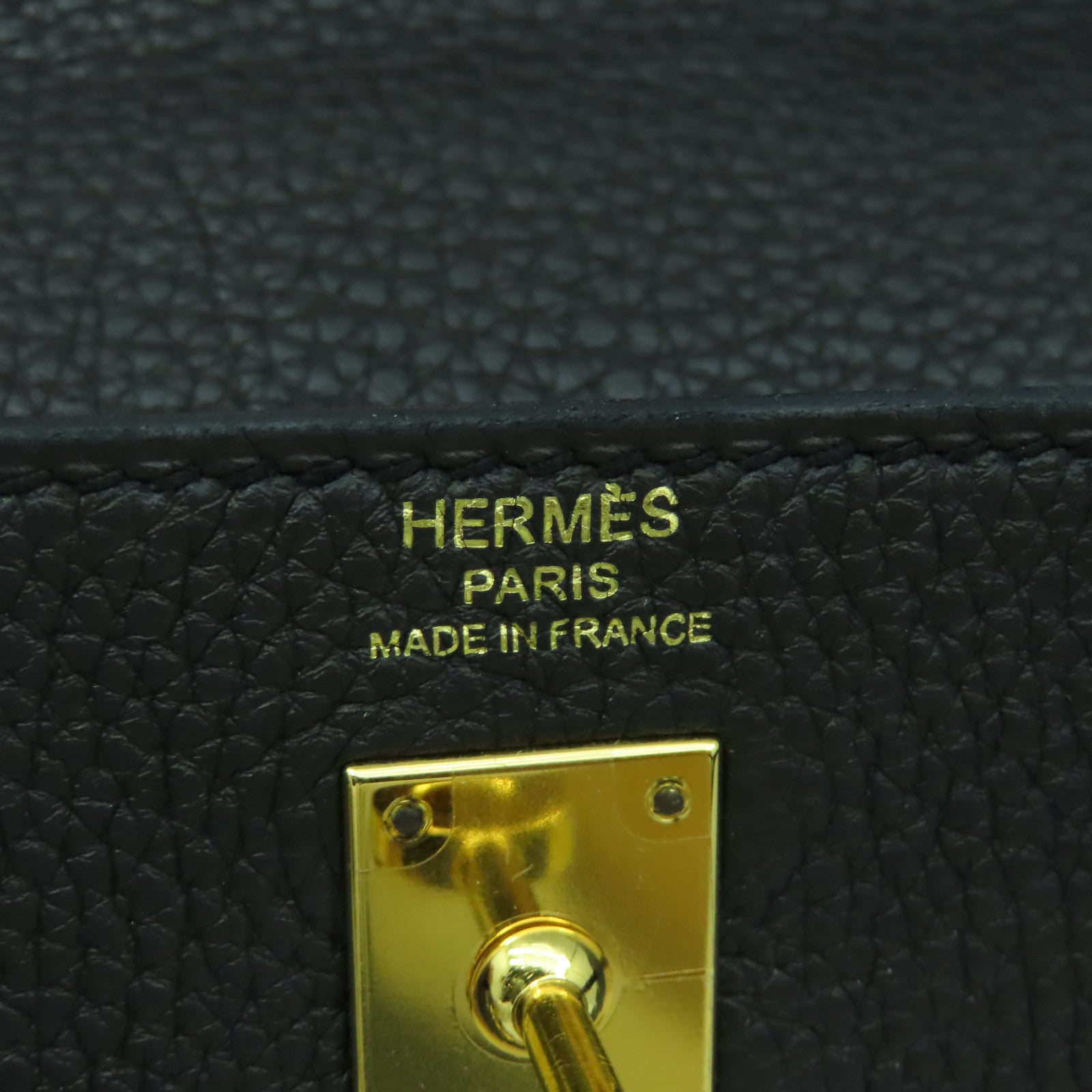 HERMES Togo皮革Kelly 25金扣手挽肩背兩用袋Noir黑色