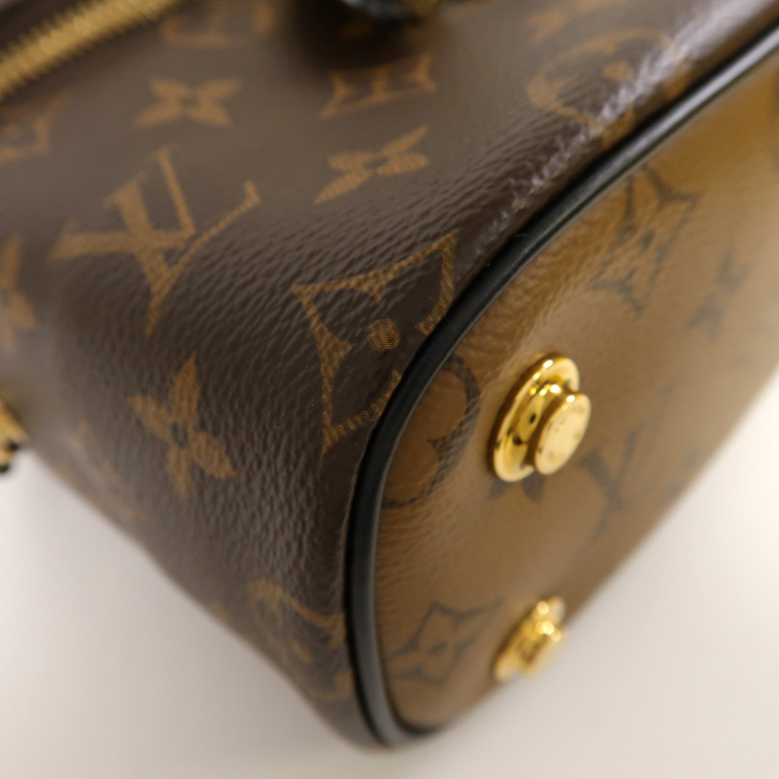 LOUIS VUITTON Monogram Vanity PM金扣手挽肩背兩用袋啡色
